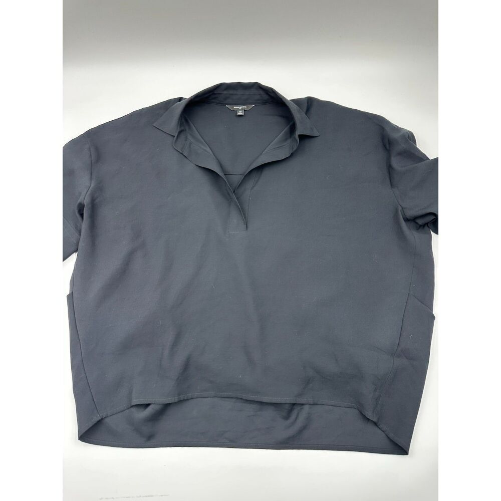Banana Republic Top for Women Asymetrical Short Sleeve Sz M Collared Black EUC - Picture 4 of 9